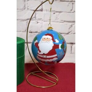 Li Bien Glass Santa Christmas Ornament Pier 1‎ Inside Painted 2015